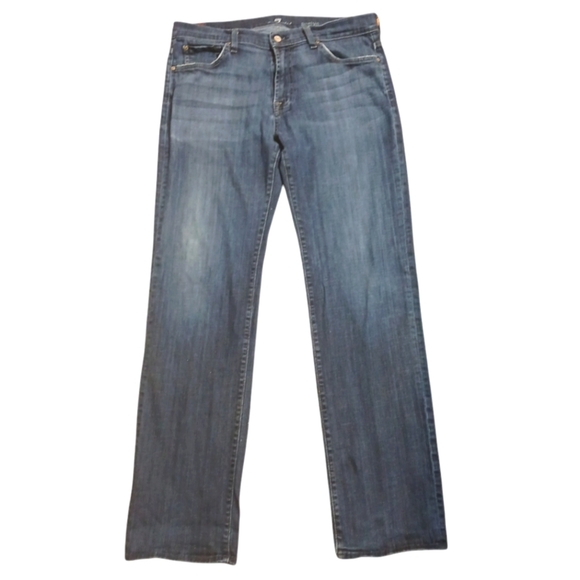 7 For All Mankind Austyn Relaxed Fit Med Wash Straight Leg Men's Size 36 - Picture 1 of 11